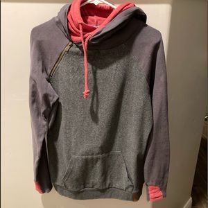 Grey and red sweatshirt